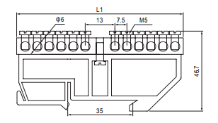 Conector de lat&atilde;o de parafuso 14p