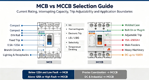 MCCB vs MCB: Como escolher para projetos de distribuição elétrica